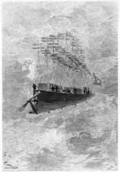 Der Albatros, Illustration aus „Robur der Sieger“ von Jules Verne (1828-1905), Paris, Hetzel, 1886
